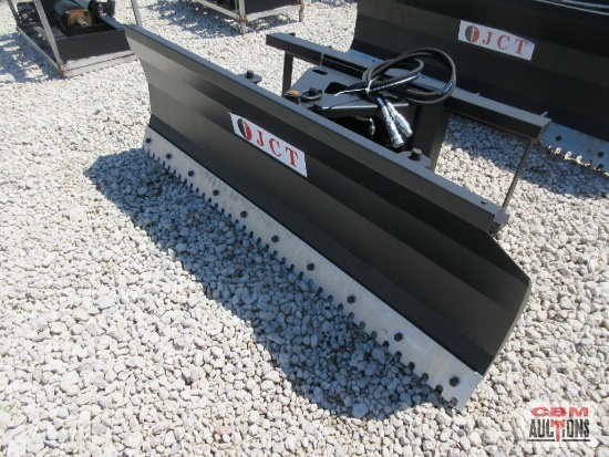 JCT 72" Skid Steer Power Angle Dozer Blade, Reversible Smooth Or Serrated Cutting Edge With Hoses &
