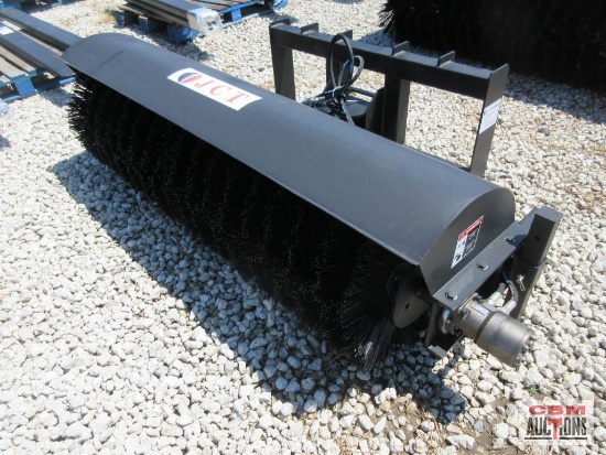 JCT 72" Skid Steer Pickup Box Broom Sweeper, 26" Brushes, Direct Drive Motor With Hoses & Couplers