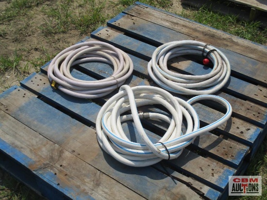 White Garden Hoses - Set of 3