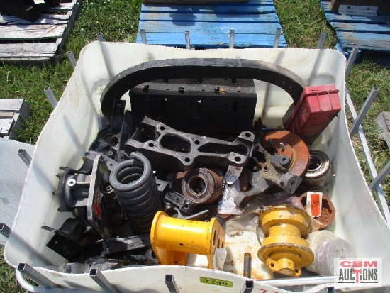 Pallet of Misc. Semi Truck Parts in Plastic Tote...
