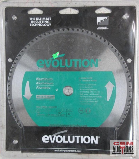 Evolution 00051 14" Saw Blade, 1" Bore, Kerf .094", 80 Teeth, 1600RPM - Aluminum...