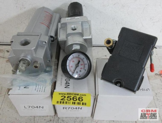 Lefoo LF10-L4 Pressure Control Switch... R704N 1/2" Regulator... L704N 1/2" Lubricator w/ 5.1oz