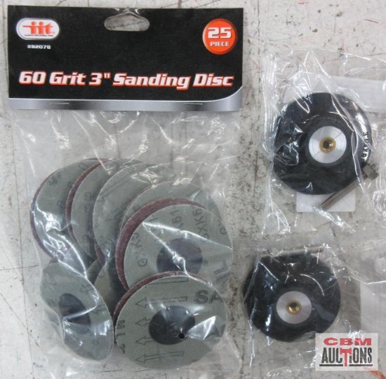 IIT 82078 25pc 60 Grit 3" Sanding Disc Wisdpm 24-ROH3-1_ 3" Roll-on Holder