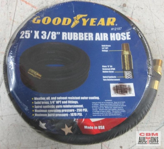 Good Year 12187 25' x 3/8" Rubber Air Hose...