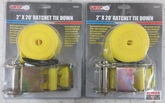 Grip 28680 2" x 20' Ratchet Tie Downs - Set of 2