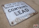 For Use As A Motor Fuel Only Contains Lead (TETRAETHYL) Metal Sign 6