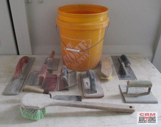 Bucket Of Concrete Hand Finish Tools (Includes Magnesium Float, 4" Edger, 6" Edger, Curb Edger,