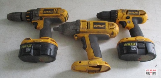 Dewalt 18V 1/2" Impact And 2 Drills- (Batteries Dead) *B