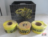 Crate With Misc. Caution Tape- 4 Full Rolls *C