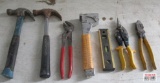 Lot Of Misc. Tools 2 Hammers, Torpedo Level, Pliers, Slap Stapler *C