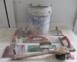 Bucket Of Concrete Hand Finish Tools (Includes Magnesium Float, 4