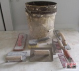 Bucket Of Concrete Hand Finish Tools (Includes Magnesium Float, 4