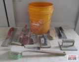 Bucket Of Concrete Hand Finish Tools (Includes Magnesium Float, 4