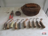 Lot Of Rebar Twist Ties And 10 Twisters, With Pliers And Roll Of Wire *C