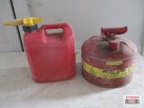 Gas Cans- One With Push Button Nozzle- Contain Some Gas*C