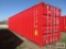 2025 40' Cargo Shipping Container, Rear Doors, One Trip Use Container External Length: 40', External