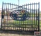 20' Dual Swing Decorative Iron Entry Driveway Gates With Deer Scene