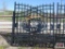 14' Dual Swing Decorative Iron Entry Driveway Gates With Deer Scene