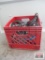 Red Crate of Misc. Ratchet Straps *D15