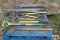 Pallet of Hand Tools Shovels, Rakes, Ax, Pitch Fork Ect.