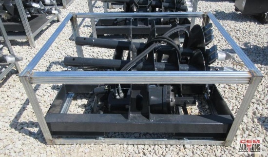 JCT Skid Steer Post Hole Digger Auger With 8",12" & 16" Hex Drive Auger Bits, Hoses & Couplers *3