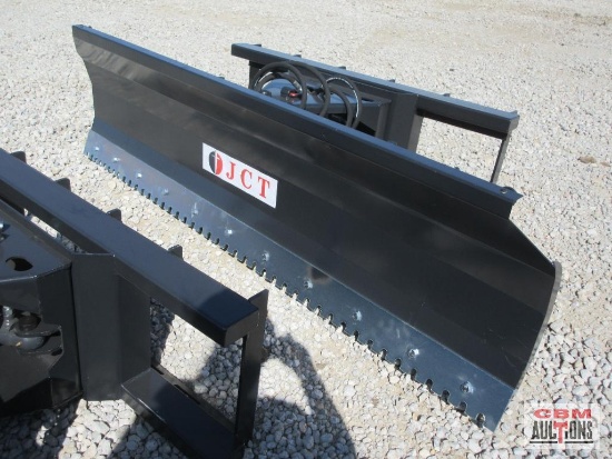 JCT 72" Skid Steer Power Angle Dozer Blade, Reversible Smooth Or Serrated Cutting Edge With Hoses &