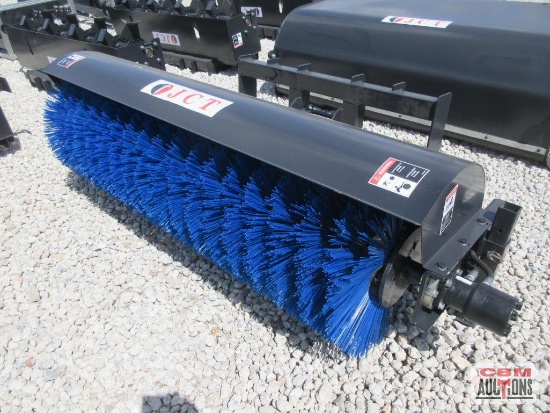 JCT 72" Skid Steer Angle Broom, Direct Drive Motor With Hoses & Couplers *3
