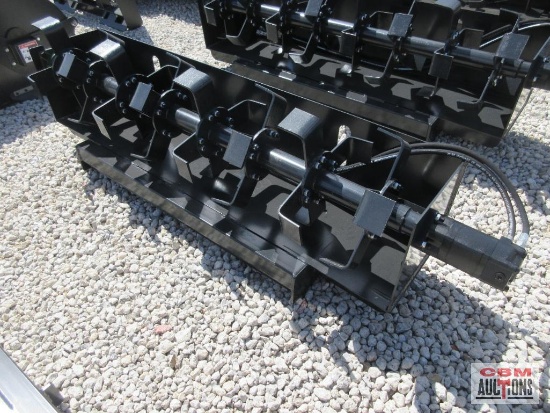 JCT 72" Skid Steer Hydraulic Rotary Tiller 4" Cut Depth, With Hoses & Couplers, Direct Drive Motor