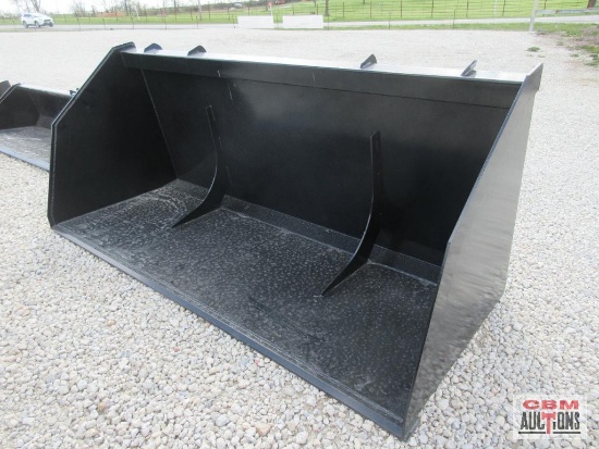 KC 102" Skid Steer High Capacity Snow / Litter / Mulch Smooth Bucket Weighs #935
