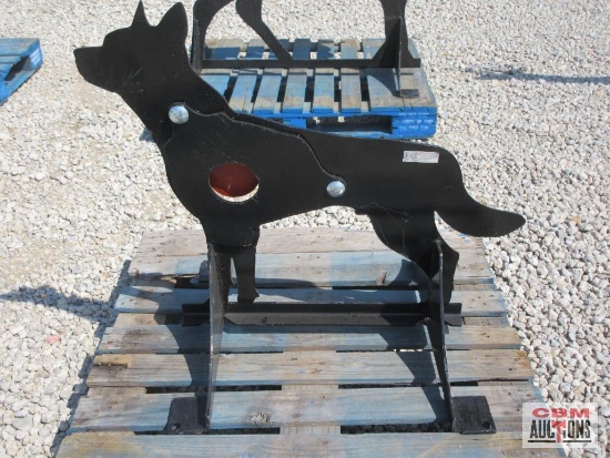 Coyote Shooting Target, 3/8" Thick AR500 Steel, With Red Kill Zone Moving Heart Flap Weighs #70
