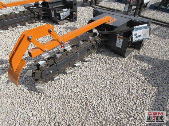 Wolverine TCR-12-48H Skid Steer 8" Wide Hydraulic Trencher, 48"Boom With Hoses And Couplers S#0428