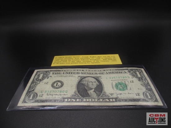 $1.00 Bill, Joseph Barr Series 1957 B  *Office