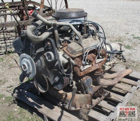 Chevrolet 350 Engine with Automatic Transmission, Starter, Alternator, Engine Turns Over, Out of a
