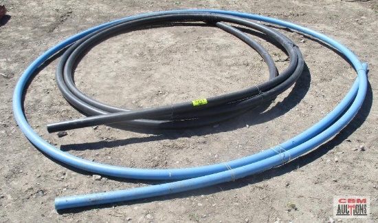Partial Roll Black and Orange Plastic Pipe