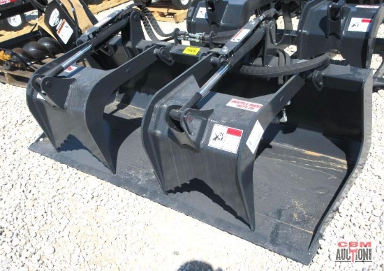 Stout HD72-FB Skid Steer Flat Bottom Grapple Bucket High Strength Steel 3/8" Sides, 1/4" Bucket 72"
