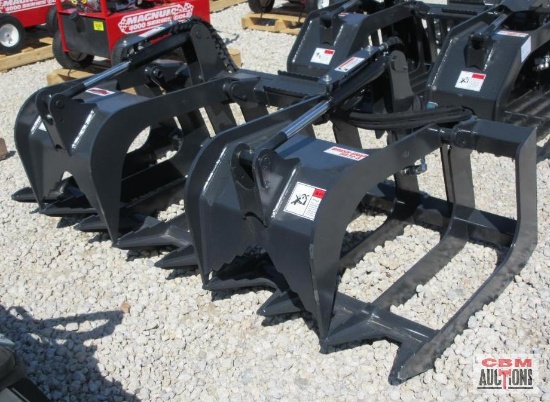 Stout HD72-8 Skid Steer Brush Grapple Complete With Hoses and Ends High Strength Steel 3/8" 72" x