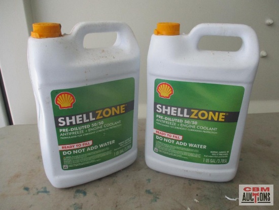 (2) Shell Zone 50/50 Antifreeze Engine Coolant *B6