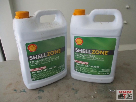 (2) Shell Zone 50/50 Antifreeze Engine Coolant *B6