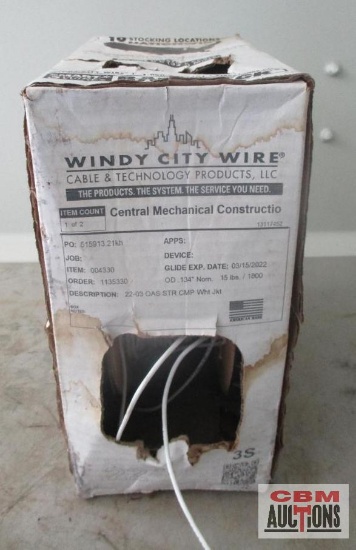 Windt City Wire 22-03 OAS STR CMP Wht Jkt22 AWG 3 Conductor Shielded Plenum White Jacket *D5