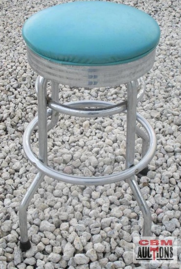 Vintage Bar Stool, Blue *C Rear