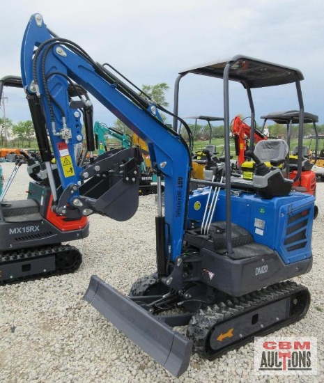 AGT DM20, Mini Excavator, Kubota Diesel, Swing Boom, HydraulicThumb, Side-Stick Pilot Controls, 12"