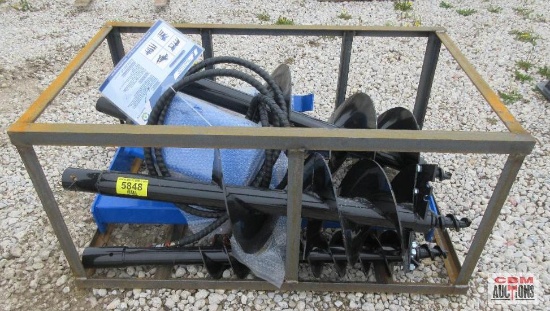 AGT SSECAG-Y Skid Steer Hydraulic Post Hole Auger Drive & 6",12" & 14" Auger Bits S#503B