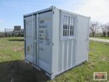 2025 8' Sea Cargo Shipping Container, Office, Walk-in Side Door, Window, Double Swing Rear Doors