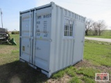 2025 9' Sea Cargo Shipping Container, Office, Walk-in Side Door, Window, Double Swing Rear Doors