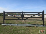TM18-NCB 20' Heavy Duty Dual Swing Decorative Iron Entry Driveway Gates Mounted On Posts S#0211