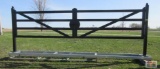 TM18-NCB 20' Heavy Duty Dual Swing Decorative Iron Entry Driveway Gates Mounted On Posts S#0214