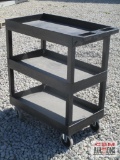 Tubstr Black Plastic 3 Shelf Rolling Cart *A25