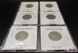 6 Buffalo Nickles (1920, 1923, 1925, 1927, 1928,1929)