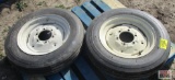 Pair Of Front Tractor Tires & Wheels