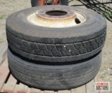 Goodyear 295/75 R22.5 Tires on 10 Bolt Rims